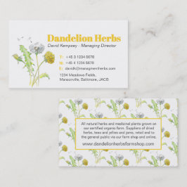 タンポポのハーブ栽培者農家名刺 名刺