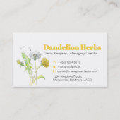 タンポポのハーブ栽培者農家名刺 名刺 (正面)