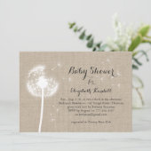 タンポポのバーラップのベビーシャワーの招待状 招待状 (スタンド正面)