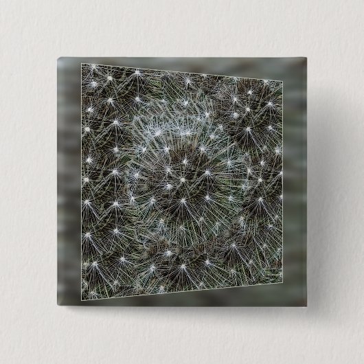 タンポポのパフの回転 缶バッジ (正面)