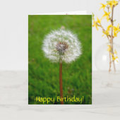 タンポポのパフ、ハッピーバースデー! カード (黄色い花)