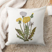 タンポポのフェイクな刺繍の枕 クッション (ブランケット)