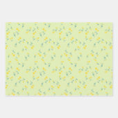 タンポポのミニマルフローラお洒落ディティかわいい ラッピングペーパーシート (正面3)