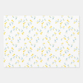 タンポポのミニマルフローラお洒落ディティかわいい ラッピングペーパーシート (正面)