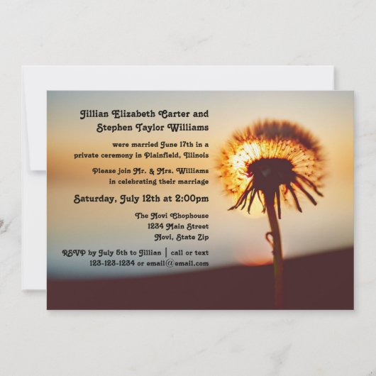 タンポポの写真 - 結婚発表 招待状 (正面)