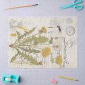 タンポポの原稿のDecoupageのティッシュシート 薄葉紙 (クラフト)