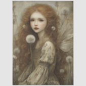 タンポポの妖精 森の幻想 水彩画アート 薄葉紙 (正面)