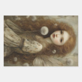 タンポポの妖精 森の幻想 水彩画 ラッピングペーパーシート (正面3)