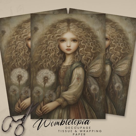 タンポポの幻想的な森の妖精アート 薄葉紙