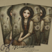 タンポポの幻想的な牧場の妖精アート 薄葉紙