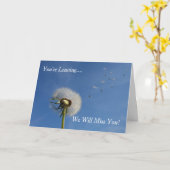 タンポポの時計-仕事カードを残すこと カード (黄色い花)