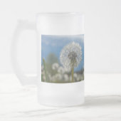 タンポポの曇りガラスのビールマグの美しい フロストグラスビールジョッキ (左)