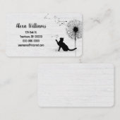 タンポポの木が黒い猫 名刺 (正面/裏面)