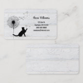 タンポポの木の上に黒い猫 名刺 (正面/裏面)