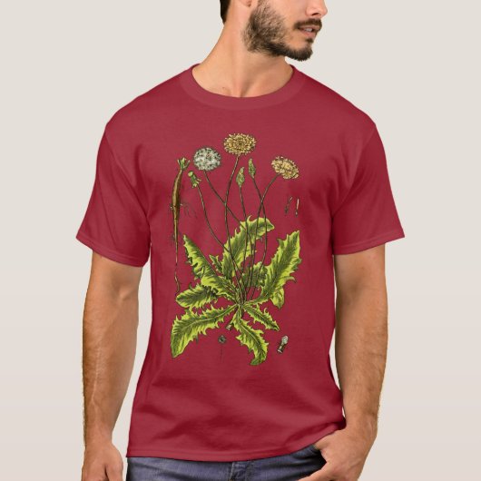 タンポポの植物のイラストレーション Tシャツ (正面)