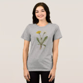 タンポポの植物画 トライブレンドTシャツ (正面全面)