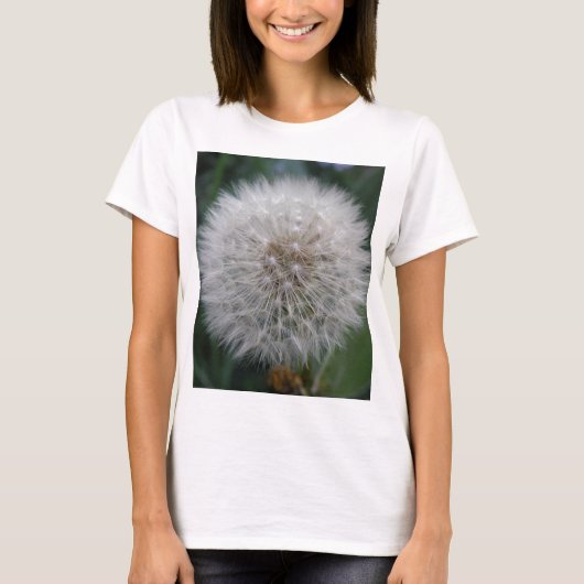 タンポポの種が付いた花のTシャツ Tシャツ (正面)