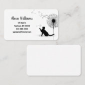 タンポポの種が入った黒猫 名刺 (正面/裏面)