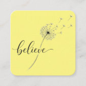 タンポポの種とともに Believe の文字 スクエア名刺 (正面)