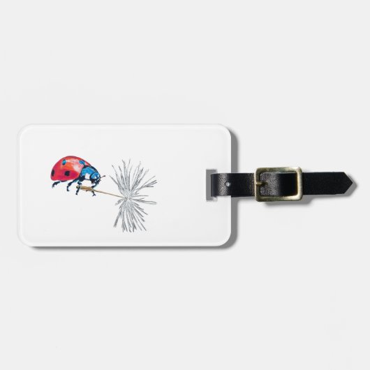 タンポポの種の上の女性のバグ ラゲッジタグ (正面横)