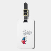 タンポポの種の上の女性のバグ ラゲッジタグ (正面縦)