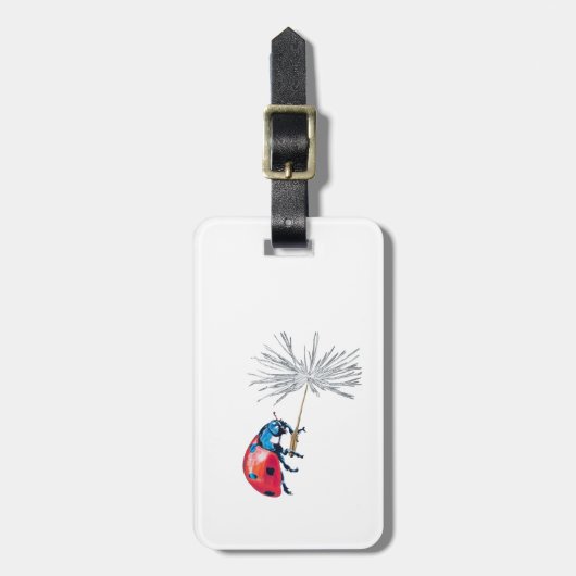 タンポポの種の上の女性のバグ ラゲッジタグ (正面縦)