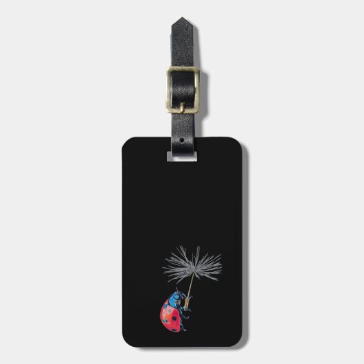 タンポポの種の上の女性のバグ ラゲッジタグ (正面縦)