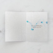 タンポポの種の誕生日を吹いている小さな女の子 カード (内部)