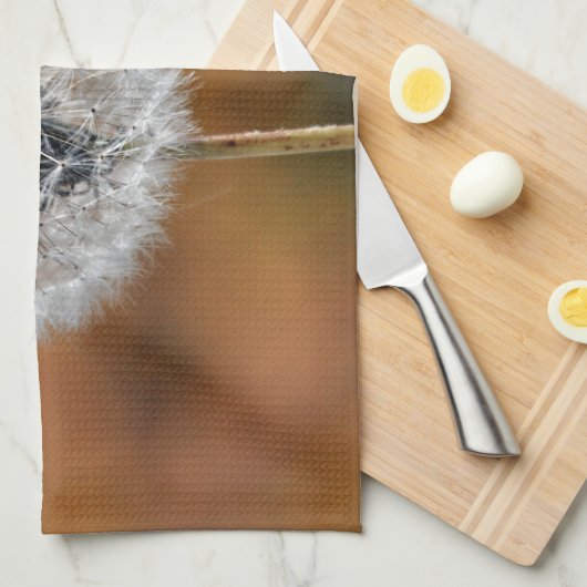 タンポポの種子の頭の秋 キッチンタオル (四つ折り)