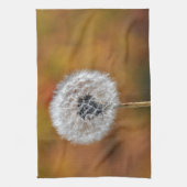 タンポポの種子の頭の秋 キッチンタオル (縦)