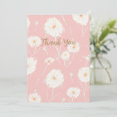 タンポポの綿毛 ピンクのサンキューカード サンキューカード (スタンド正面)