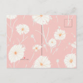 タンポポの綿毛 ピンク ポストカード インビテーション (裏面)