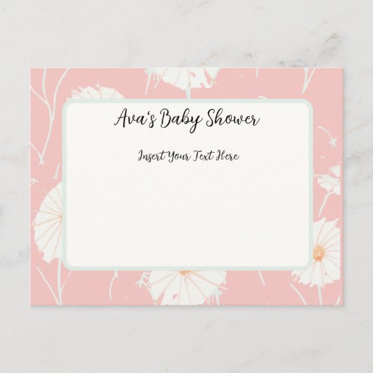 タンポポの綿毛 ピンク ポストカード インビテーション (正面)