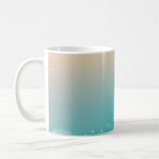タンポポの背景 コーヒーマグカップ (左)
