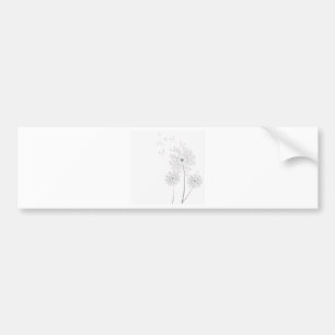 タンポポの花のつる ロマンティックな結婚式 シャワー バンパーステッカー