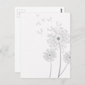 タンポポの花のツタ ロマンチックな結婚前パーティ ポストカード (正面/裏面)