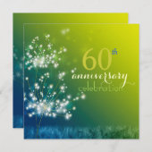 タンポポの花畑 60周年結婚記念日パーティー 招待状 (正面/裏面)