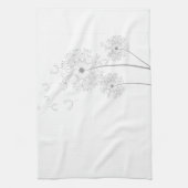 タンポポの花+つる性植物+ロマンティックな結婚式+披露宴 キッチンタオル (縦)