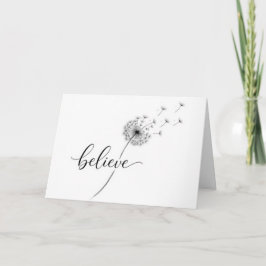 タンポポの芽とBelieveの文字 カード