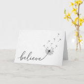 タンポポの芽とBelieveの文字 カード (黄色い花)