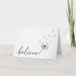 タンポポの芽とBelieveの文字 カード