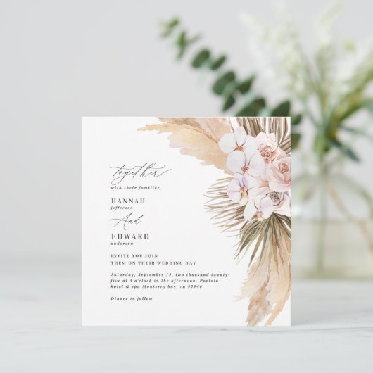 タンポポの草のヤシの葉の蘭の素朴モダンな (スタンド正面)