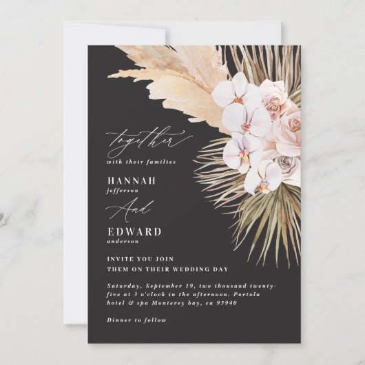 タンポポの草のヤシの葉の蘭の素朴モダンな (正面)