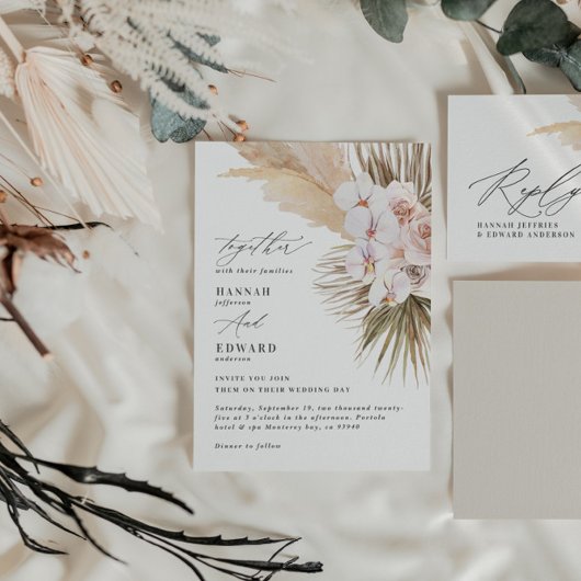 タンポポの草のヤシの葉の蘭の素朴モダンな