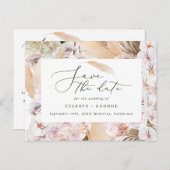 タンポポの草のヤシの葉の蘭の素朴モダンな 案内ポストカード (正面/裏面)