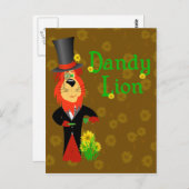 タンポポの葉の絵はがき ポストカード (正面/裏面)