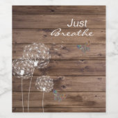 タンポポの蝶の木を吸う ワインラベル (シングルラベル)