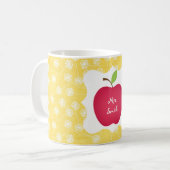 タンポポの赤いAppleの先生 コーヒーマグカップ (正面左)