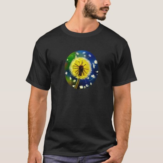 タンポポの野生の花の庭の花希望のシンボル Tシャツ (正面)