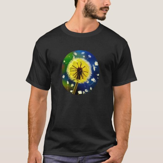 タンポポの野生の花の庭の花希望のシンボル Tシャツ (正面)